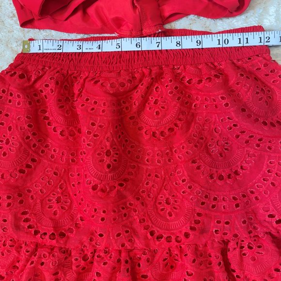 Chicways Red Ruffled Cut Out Mini Dress - Picture 5 of 14